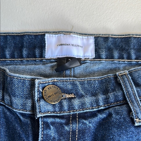 Current/Elliott Blue Jean Shorts Distressed Frayed Hem - Picture 2 of 4
